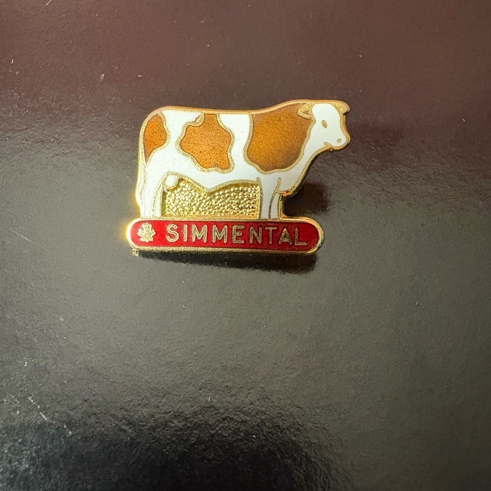 Simmental Cow Enamel Brooch/Pin - Picture 2 of 5